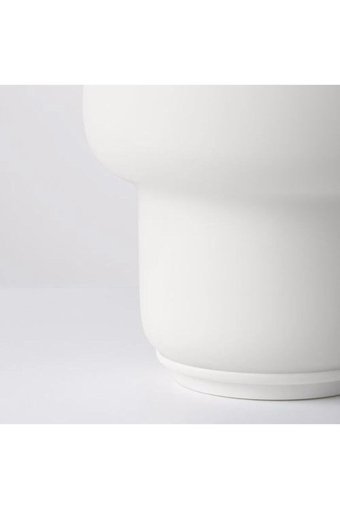 Homhet Tokabo Opal Beyaz Tekli Cam Tek Ayak Abajur Beyaz