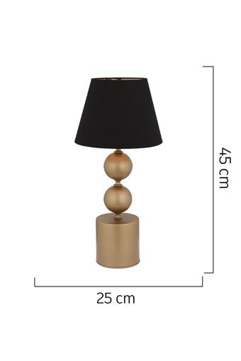 Apliqa Fragile Siyah Şapkalı Eskitme Tekli Metal Tek Ayak Abajur Siyah