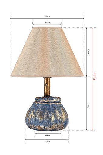 Hmydesign Citrouille Mavi Gold Srmk-53 Tekli Seramik Tek Ayak Abajur Mavi - Gold