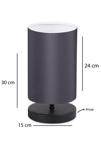 Homing Antrasit Silindir Modern Tekli Metal Tek Ayak Abajur Gri