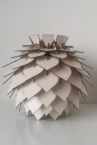 Design Otto Lotus Bej Tekli Ahşap Tek Ayak Abajur Bej