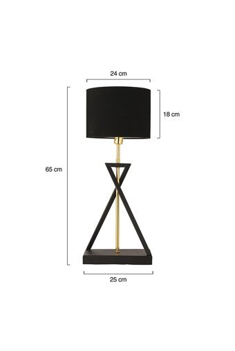 Apliqa Yotta Retro Tekli Metal Tek Ayak Abajur Siyah-Gold