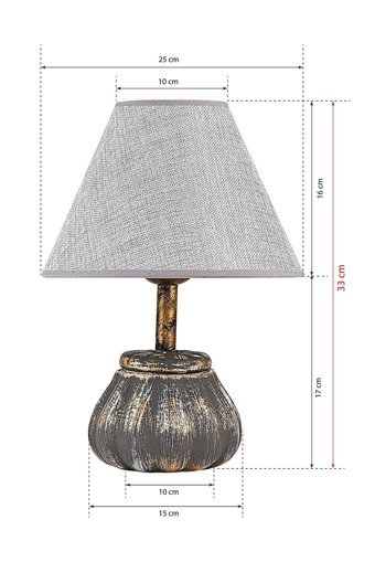 Hmydesign Citrouille Kahve Gri Srmk-53 Tekli Seramik Tek Ayak Abajur Kahve - Gri