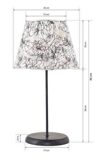 Hmydesign Indomp Siyah Beyaz Abjr-55 Tekli Metal Tek Ayak Abajur Siyah - Beyaz