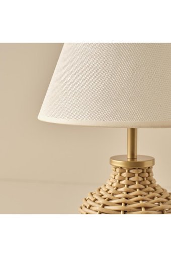 Bella Maison Carbis Rattan Tekli Rattan Tek Ayak Abajur Naturel