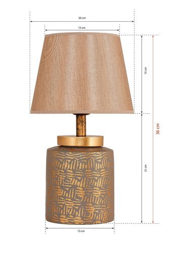 Hmydesign Grande Gri Gold Srmk-53 Tekli Metal Tek Ayak Abajur Gri-Gold