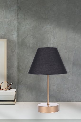 Hmydesign Mudulight Nima Gold Abjr-55 Tekli Kumaş Tek Ayak Abajur Gold