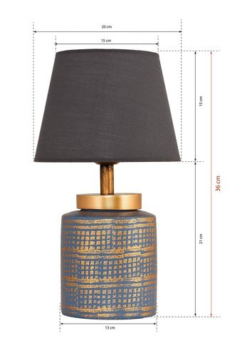 Hmydesign Grande Mavi Gold Srmk-53 Tekli Pvs Tek Ayak Abajur Mavi