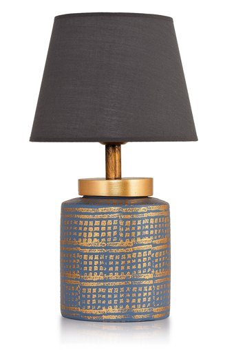 Hmydesign Grande Mavi Gold Srmk-53 Tekli Pvs Tek Ayak Abajur Mavi