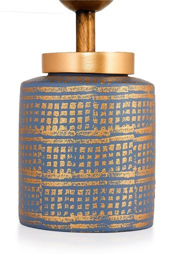 Hmydesign Grande Mavi Gold Srmk-53 Tekli Pvs Tek Ayak Abajur Mavi