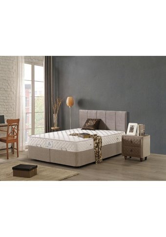 Mobilya Dükkanım Eko 140 x 200 cm Ayrılabilen Yataklı Başlıklı Çift Kişilik Sandıklı Baza Seti Gri