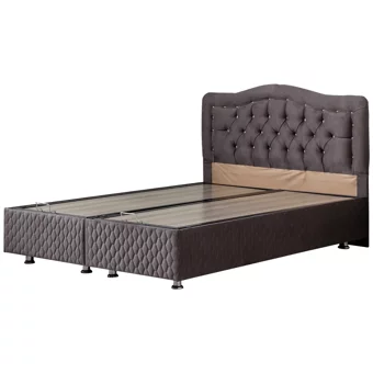 Setay Şah 160 x 200 cm Ayrılabilen Başlıklı Çift Kişilik Sandıklı Baza Seti Antrasit