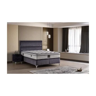 Mobilya Dükkanım Silver 150 x 200 cm Ayrılabilen Yataklı Başlıklı Çift Kişilik Sandıklı Baza Seti Antrasit