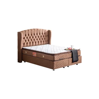 Setay Nice 180 x 200 cm Ayrılabilen Başlıklı Çift Kişilik Sandıklı Baza Seti Kahverengi