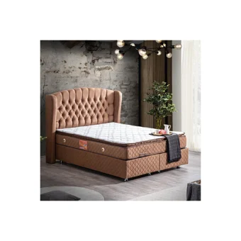 Setay Nice 180 x 200 cm Ayrılabilen Başlıklı Çift Kişilik Sandıklı Baza Seti Kahverengi