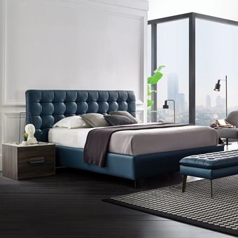 Enza Home Giorno 160 x 200 cm Başlıklı Çift Kişilik Sandıklı Baza Seti Petrol