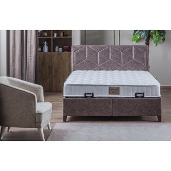 Decomo Home Calvin Başlıksız Çift Kişilik Sandıklı Baza Gül Kurusu