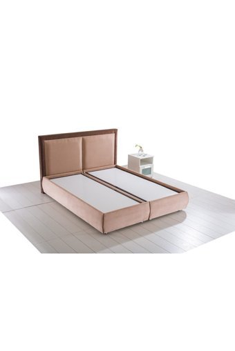 Alf Plus 200 x 200 cm Ayrılabilen Başlıksız Çift Kişilik Sandıklı Baza Seti Pudra