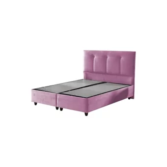 İpek Mobilya Manolya 140 x 190 cm Başlıklı Çift Kişilik Sandıklı Baza Seti Pembe