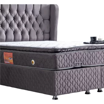 Setay Nice 180 x 200 cm Ayrılabilen Yataklı Başlıklı Çift Kişilik Sandıklı Baza Seti Antrasit