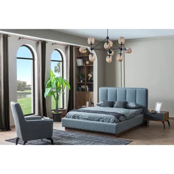 Decomo Home Zett Başlıksız Çift Kişilik Sandıklı Baza Mavi