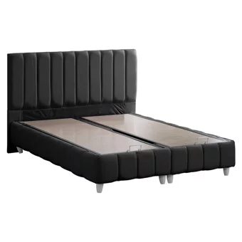 Cesur Narva 140 x 190 cm Ayrılabilen Başlıklı Çift Kişilik Sandıklı Baza Seti Antrasit
