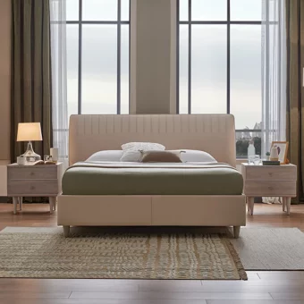 Enza Home Basel 180 x 200 cm Ayrılabilen Başlıklı Çift Kişilik Sandıklı Baza Seti Bej