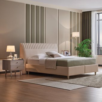 Enza Home Basel 180 x 200 cm Ayrılabilen Başlıklı Çift Kişilik Sandıklı Baza Seti Bej