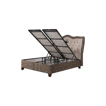 Cadde Yıldız Therapy 150 x 200 cm Başlıksız Çift Kişilik Sandıklı Baza Krem