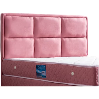 Setay Orthosoft 200 x 150 cm Ayrılabilen Yataklı Başlıklı Çift Kişilik Sandıklı Baza Seti Pembe