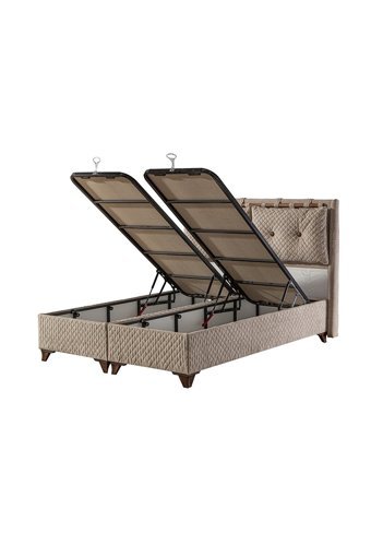 Hammak Home Moon 150 x 200 cm Ayrılabilen Başlıklı Çift Kişilik Sandıklı Baza Seti Kahverengi