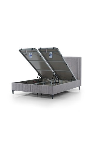 Armis Hybrid 140 x 190 cm Başlıksız Çift Kişilik Sandıklı Baza Gri