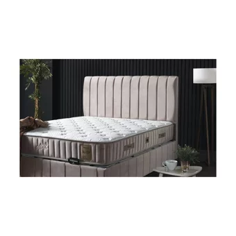 Armis Aliza 120 x 200 cm Yataklı Başlıklı Çift Kişilik Sandıklı Baza Seti Krem