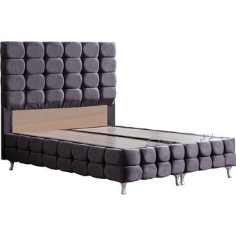 Setay Duke Lüx 140 x 190 cm Ayrılabilen Başlıklı Çift Kişilik Sandıklı Baza Seti Antrasit
