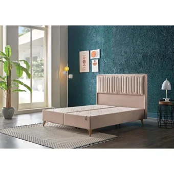Bellona Petra Plus 100 x 200 cm Ayrılabilen Başlıksız Çift Kişilik Sandıklı Baza Krem