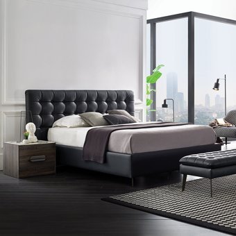 Enza Home Giorno 160 x 200 cm Başlıklı Çift Kişilik Sandıklı Baza Seti Gri