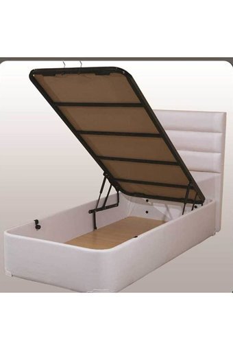Vivense Viyana 120 x 200 cm Başlıksız Çift Kişilik Sandıklı Baza Seti Beyaz