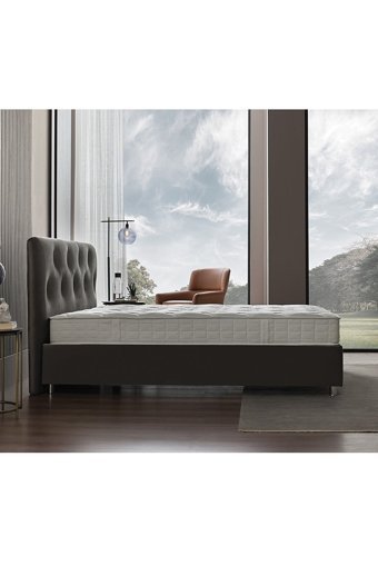 Yataş Somni 160 x 200 cm Başlıklı Çift Kişilik Sandıklı Baza Seti Gri