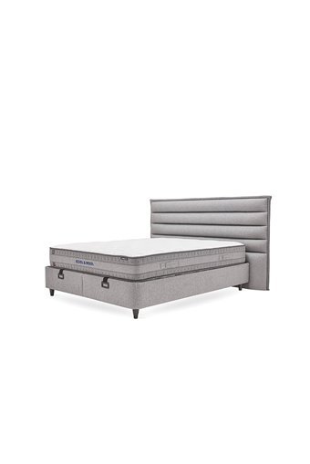 Yataş Canto 120 x 200 cm Yataklı Başlıklı Çift Kişilik Sandıklı Baza Seti Gri