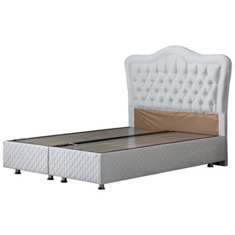 Setay Camelli 150 x 200 cm Ayrılabilen Başlıklı Çift Kişilik Sandıklı Baza Seti Beyaz