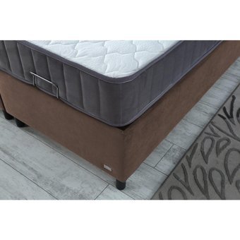 İpek Mobilya Alto 140 x 190 cm Ayrılabilen Yataklı Başlıklı Çift Kişilik Sandıklı Baza Seti Kahverengi