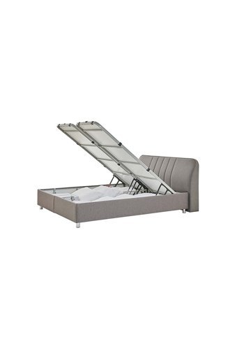 Yataş Somni 160 x 200 cm Başlıklı Çift Kişilik Sandıklı Baza Seti Antrasit