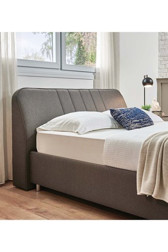 Yataş Somni 160 x 200 cm Başlıklı Çift Kişilik Sandıklı Baza Seti Antrasit