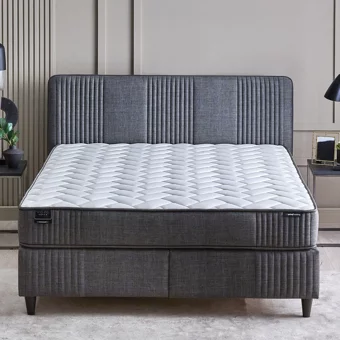 Yataş Wool Sense 100 x 200 cm Yataklı Başlıklı Çift Kişilik Sandıklı Baza Seti Koyu Gri