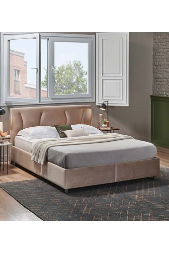 Yataş Somni 160 x 200 cm Başlıklı Çift Kişilik Sandıklı Baza Seti Bej