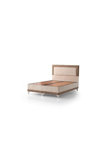 Yıldız Yatak Baza 150 x 200 cm Ayrılabilen Yataklı Başlıklı Çift Kişilik Sandıklı Baza Seti Kahverengi