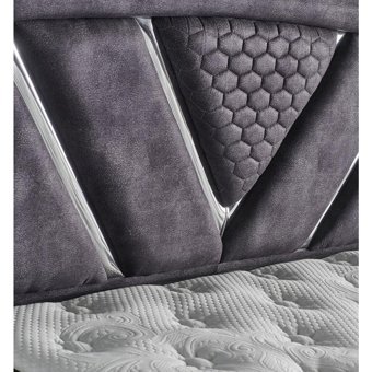 Mobilya Dükkanım Niobe 150 x 200 cm Ayrılabilen Yataklı Başlıklı Çift Kişilik Sandıklı Baza Seti Antrasit