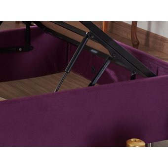 Niron Yatak Violet 180 x 200 cm Başlıklı Çift Kişilik Sandıklı Baza Seti Mor