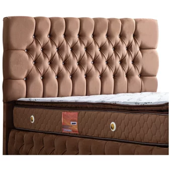 Setay Roma 200 x 150 cm Ayrılabilen Yataklı Başlıklı Çift Kişilik Sandıklı Baza Seti Kahverengi