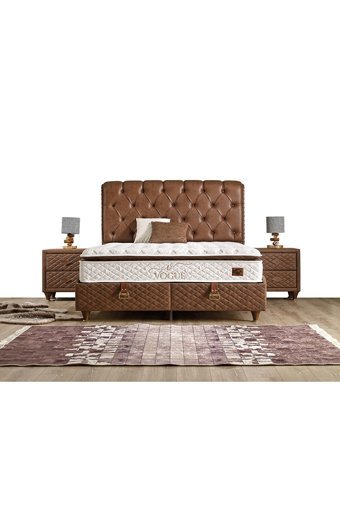 İmaj Vogue 160 x 200 cm Başlıksız Çift Kişilik Sandıklı Baza Kahverengi